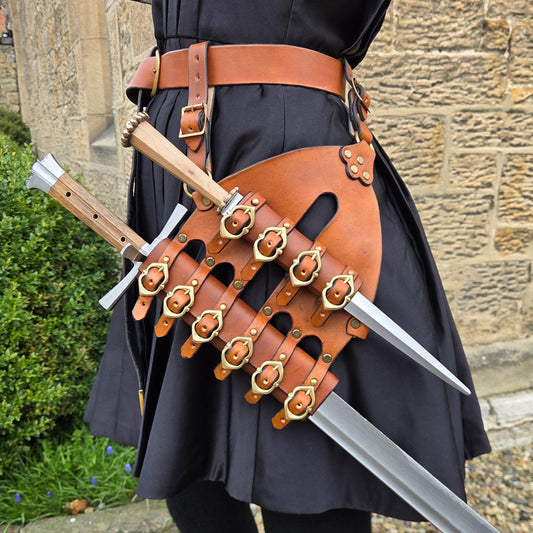 Leather Sword Frog (Double) - Medieval Style