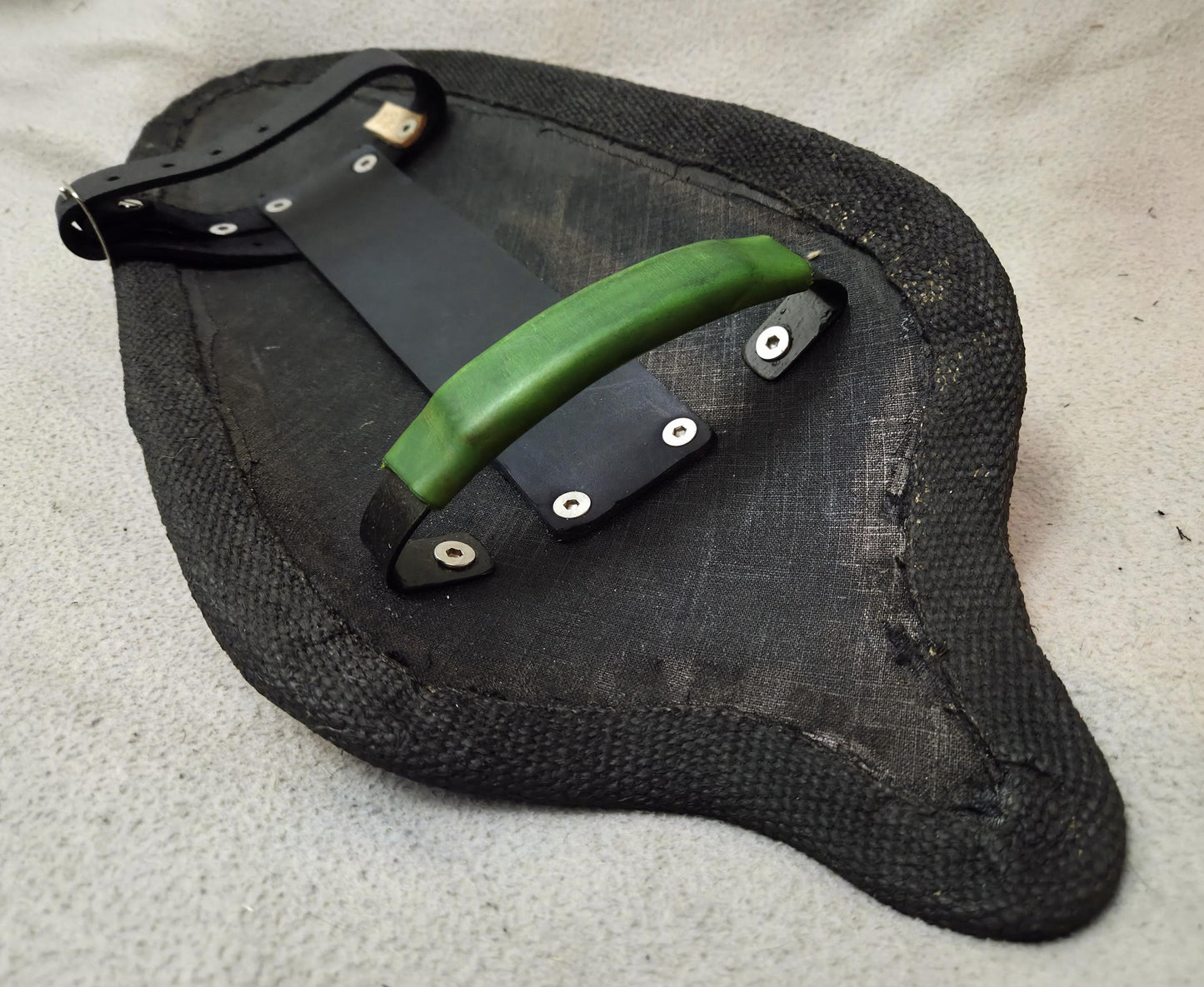 Black Hessian Hungarian Shield with Metal Handle