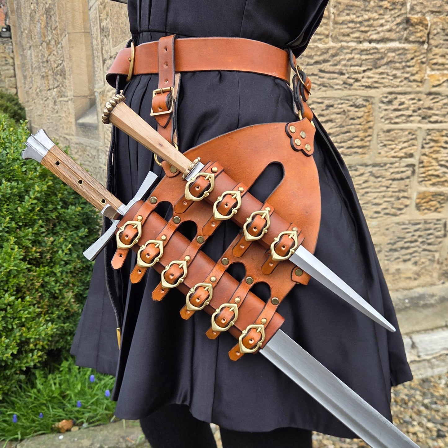 Leather Sword Frog (Double) - Medieval Style