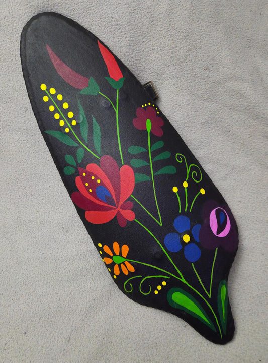 Black Hungarian Shield with Kalocsa Art